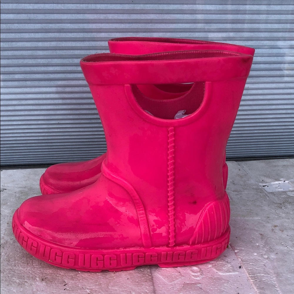 UGG Toddler Kids Girl’s Hot Bright Pink Rain Boots Size 9